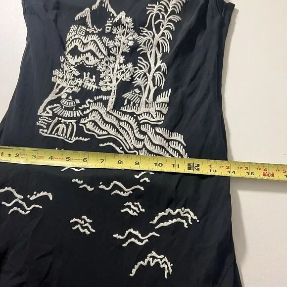 Sue Wong Maxi Midi Slip Dress Silk Fairy Goth Asian Oriental Vintage Y2K Guest